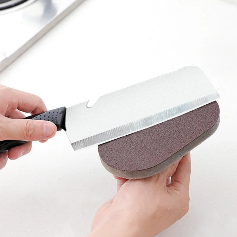 Magic Emery Sponge Brush with Handle Reusable Wipe Eraser Cleaner Kitchen Pot Brush BBQ Strong Decontamination Cleaning Tools