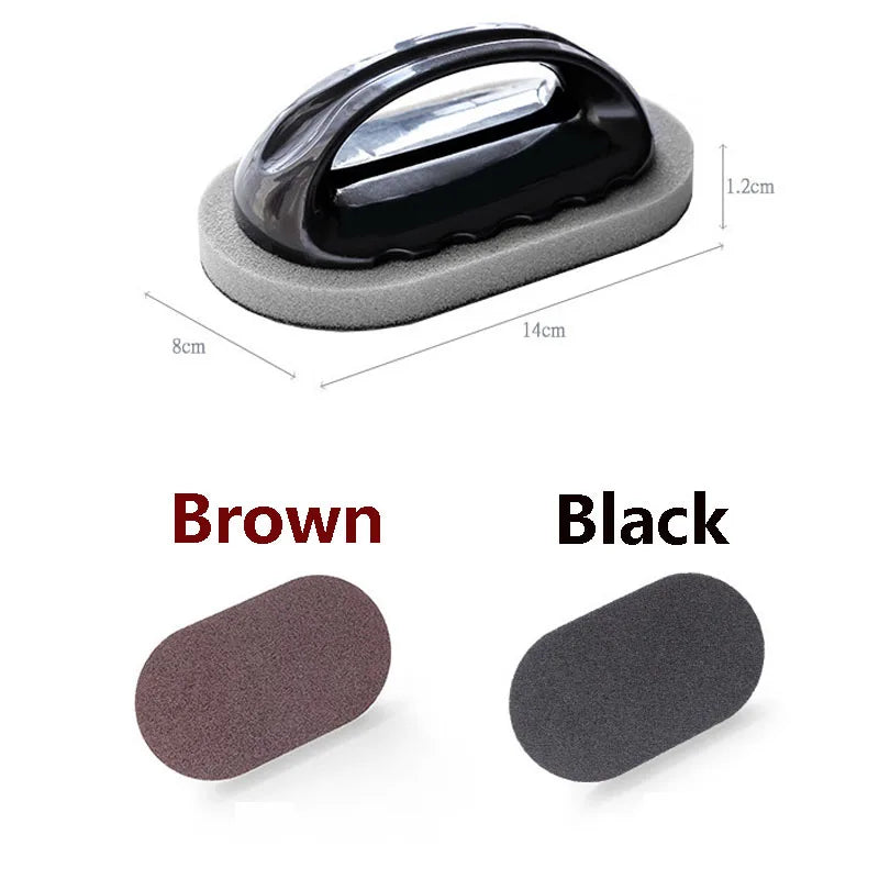 Magic Emery Sponge Brush with Handle Reusable Wipe Eraser Cleaner Kitchen Pot Brush BBQ Strong Decontamination Cleaning Tools